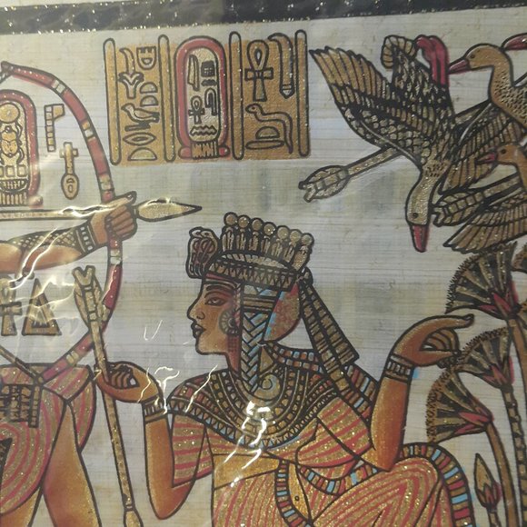 Hand-painted papyrus painted souvenir portrait (Tutankhamon Design) - Picture 7 of 16